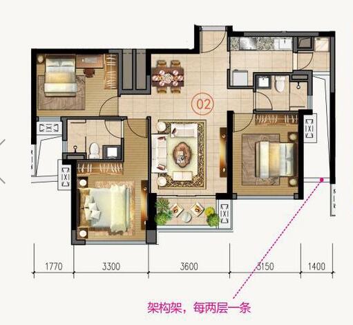 丝瓜视频网站在线观看陶家裝：佛山合景新鴻基·瀧景100㎡新中式丝瓜黄色网站视频效果鑒賞